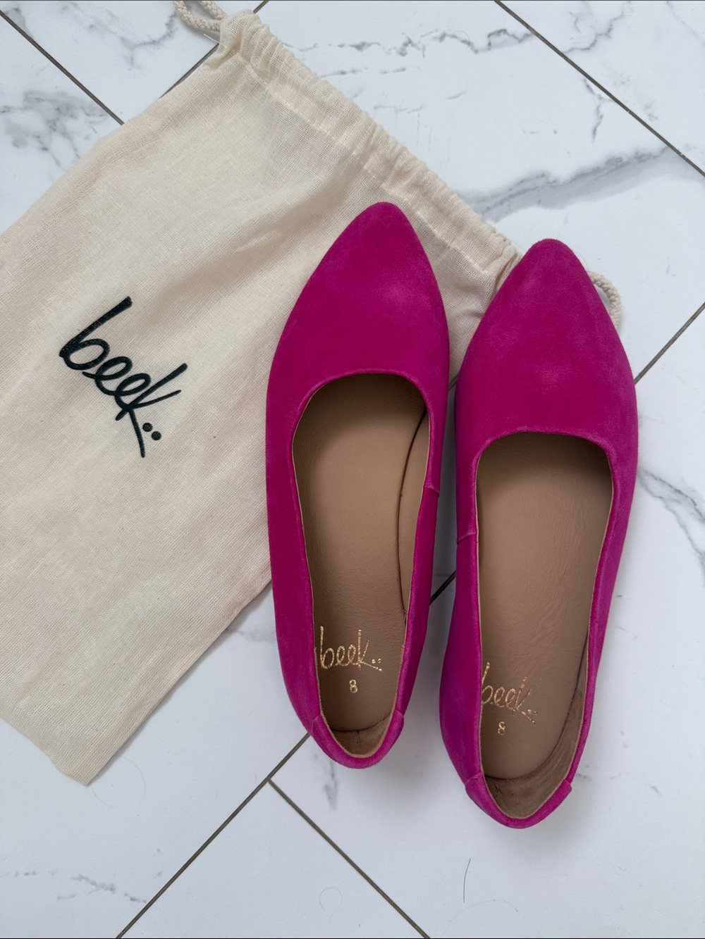 beek Fuchsia Pointed-Toe Flats